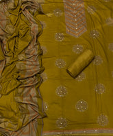 Premium Winter Pashmina Digital Print Suit Set with mirror work