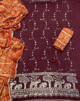 Fancy Shimmer Suit Set with Zari & Sequins Work