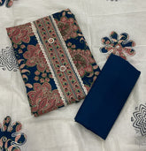 Luxury cotton Suit Set with Dhaga work