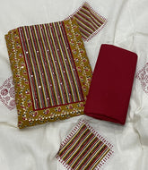 Luxury cotton Suit Set with sequence work