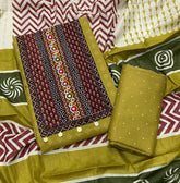 Luxury cotton Suit Set with Mirror work