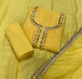 Fancy Crunchy Suit Set with Mirror & Cutdana Work