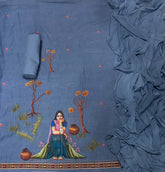 Classy Femora Linen Digital Print Suit Set with Swarovski Work