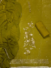 Fancy Crunchy Suit Set with Sequins Heavy Zari Thread Work