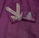 Fancy Glass Organza Suit Set with Heavy Zari Thread & Sequins Work