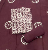 Block Print Elegant Cotton Suit Set (w/ Mirror Work) - Yanchi