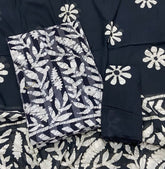 Block Print Elegant Cotton Suit Set (w/ Mirror Work) - Yanchi