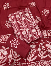 Block Print Elegant Cotton Suit Set (w/ Mirror Work) - Yanchi