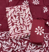 Block Print Elegant Cotton Suit Set (w/ Mirror Work) - Yanchi