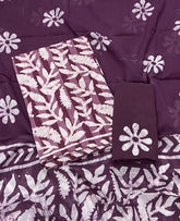 Block Print Elegant Cotton Suit Set (w/ Mirror Work) - Yanchi