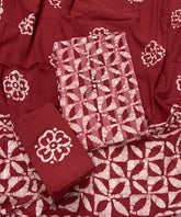 Block Print Elegant Cotton Suit Set (w/ Mirror Work) - Yanchi