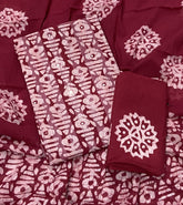 Block Print Elegant Cotton Suit Set (w/ Mirror Work) - Yanchi