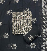 Block Print Elegant Cotton Suit Set (w/ Mirror Work) - Yanchi