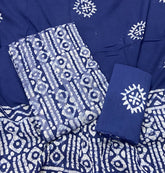 Block Print Elegant Cotton Suit Set (w/ Mirror Work) - Yanchi