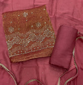 Classy Crush Jacquard Silk Suit Set with Stone Work - Yanchi