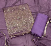 Classy Crush Jacquard Silk Suit Set with Stone Work - Yanchi