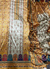 Classy Digital Print Winter Velvet Suit Set - Yanchi