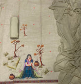 Classy Femora Linen Digital Print Suit Set with Swarovski Work - Yanchi