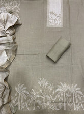 Classy Femora Linen Shimmer Silk Suit Set with Swarovski Work - Yanchi