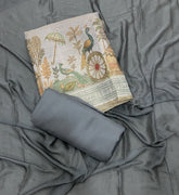 Classy Femora Linen Shimmer Silk Suit Set with Swarovski Work - Yanchi