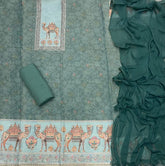 Classy Femora Linen Shimmer Silk Suit Set with Swarovski Work - Yanchi