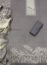 Classy Femora Linen Shimmer Silk Suit Set with Swarovski Work - Yanchi