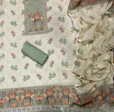 Classy Femora Linen Shimmer Silk Suit Set with Swarovski Work - Yanchi