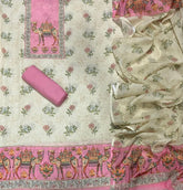 Classy Femora Linen Shimmer Silk Suit Set with Swarovski Work - Yanchi