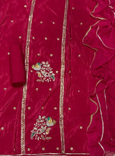 Classy Glass Organza Suit Set with Bits HandWork - Yanchi