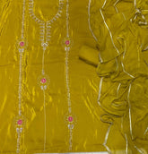 Classy Glass Organza Suit Set with Bits HandWork - Yanchi