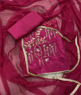 Classy Glass Organza Suit Set with Cutdana & Zari Thread Work - Yanchi