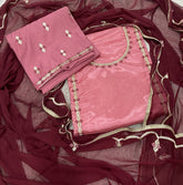 Classy Glass Organza Suit Set with Cutdana & Zari Thread Work - Yanchi