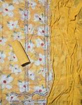 Classy Glass Organza Suit Set with Heavy Real Mirror Work - Yanchi