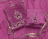 Classy Glass Organza Suit Set with Sequence & Zari Thread Work - Yanchi
