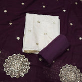 Classy Glass Organza Suit Set with Sequence & Zari Thread Work - Yanchi