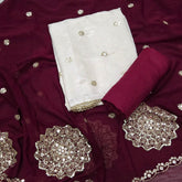 Classy Glass Organza Suit Set with Sequence & Zari Thread Work - Yanchi