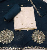 Classy Glass Organza Suit Set with Sequence & Zari Thread Work - Yanchi