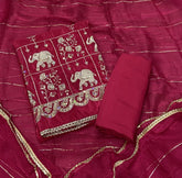 Classy Glass Organza Suit Set with sequence & Zari Thread Work - Yanchi