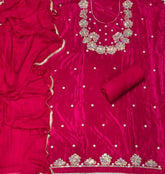 Classy Glass Organza Suit Set with Sequins & Thread Work - Yanchi