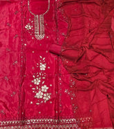 Classy Glass Organza Suit Set with Sequins & Thread Work - Yanchi