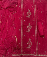 Classy Glass Organza Suit Set with Sequins & Zari Thread Work - Yanchi