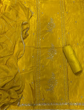 Classy Glass Organza Suit Set with Sequins & Zari Thread Work - Yanchi