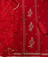 Classy Glass Organza Suit Set with Sequins & Zari Thread Work - Yanchi