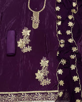 Classy Glass Organza Suit Set with Stone & Zari Thread Work - Yanchi