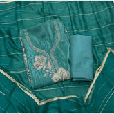 Classy Glass Organza Suit Set with Stone & Zari Thread Work - Yanchi