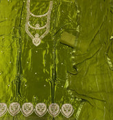 Classy Glass Organza Suit Set with Zari Thread Work - Yanchi