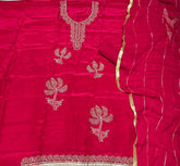 Classy Glass Organza Suit Set with Zari Thread Work - Yanchi