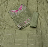 Classy Glass Organza Suit Set with Zari & Thread Work - Yanchi