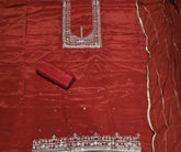 Classy Glass Organza Suit Set with Zari Thread Work - Yanchi