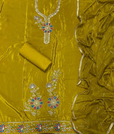 Classy Glass Organza Suit Set with Zari Thread Work - Yanchi